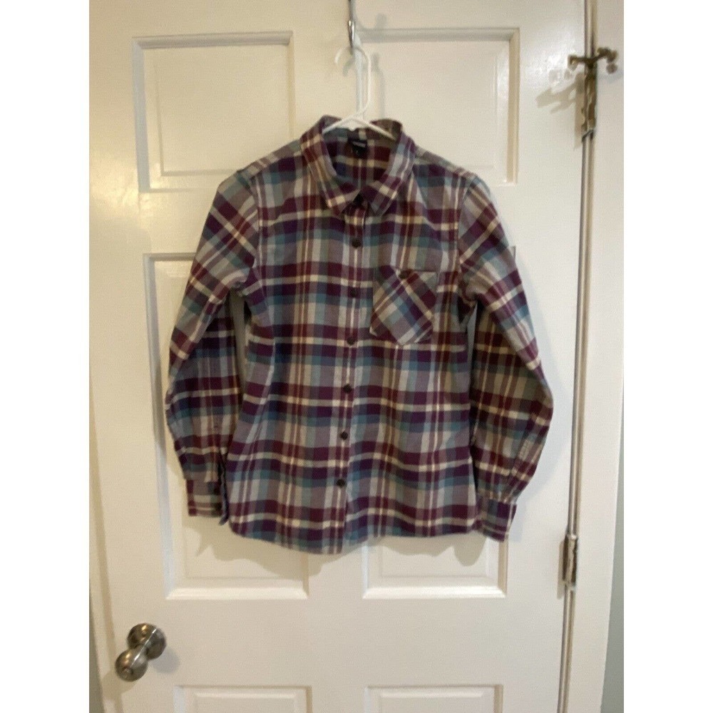 PATAGONIA Plaid Heywood Flannel Button Down Shirt Purple 4